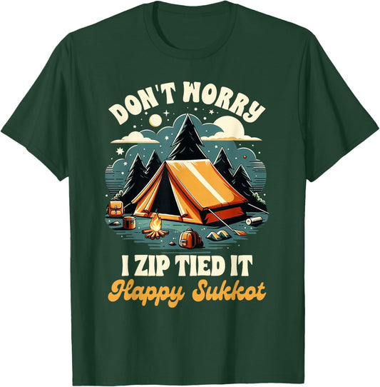 Sukkot Jewish Feast Of Tabernacles I Zip Tied Happy Sukkot T-Shirt - T-Shirt | Forest