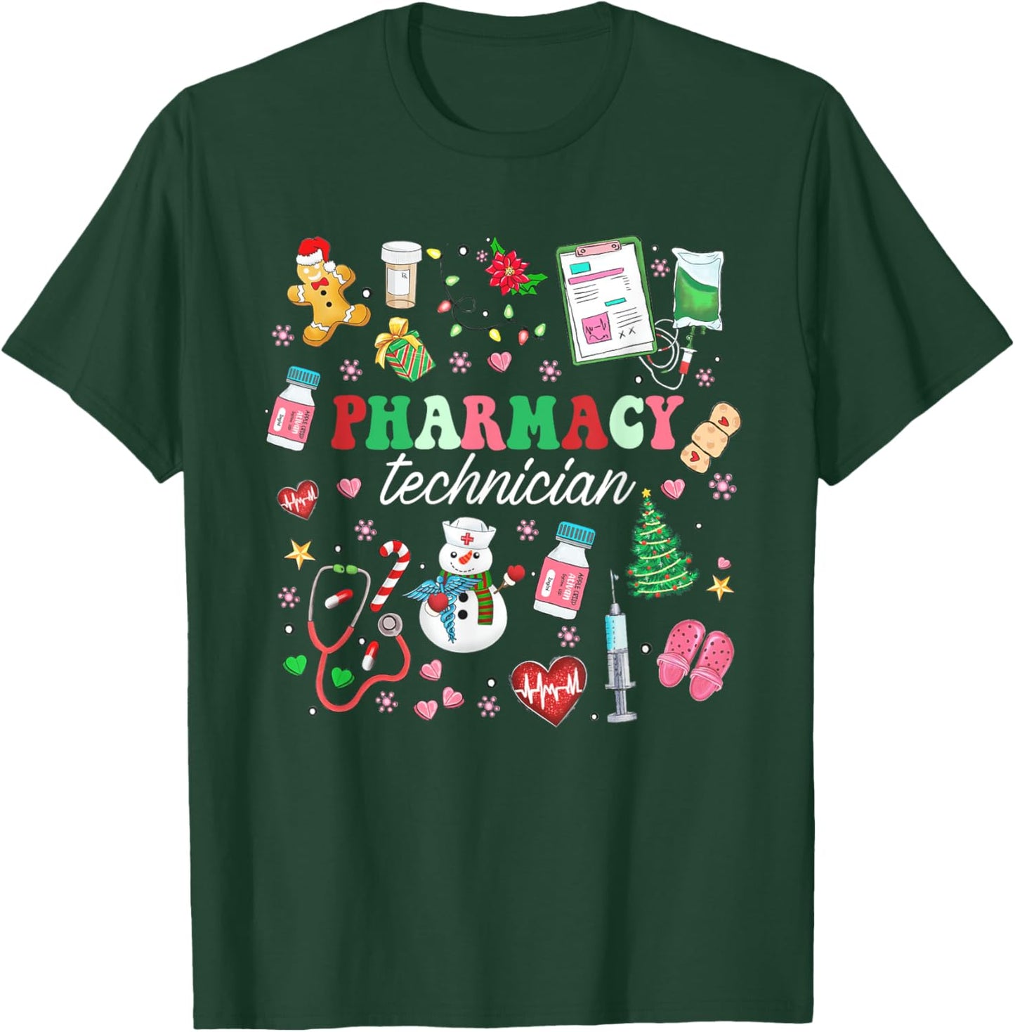 Pharmacy Technician Christmas Pharmacist CPhT Xmas Holiday T-Shirt - T-Shirt | Forest