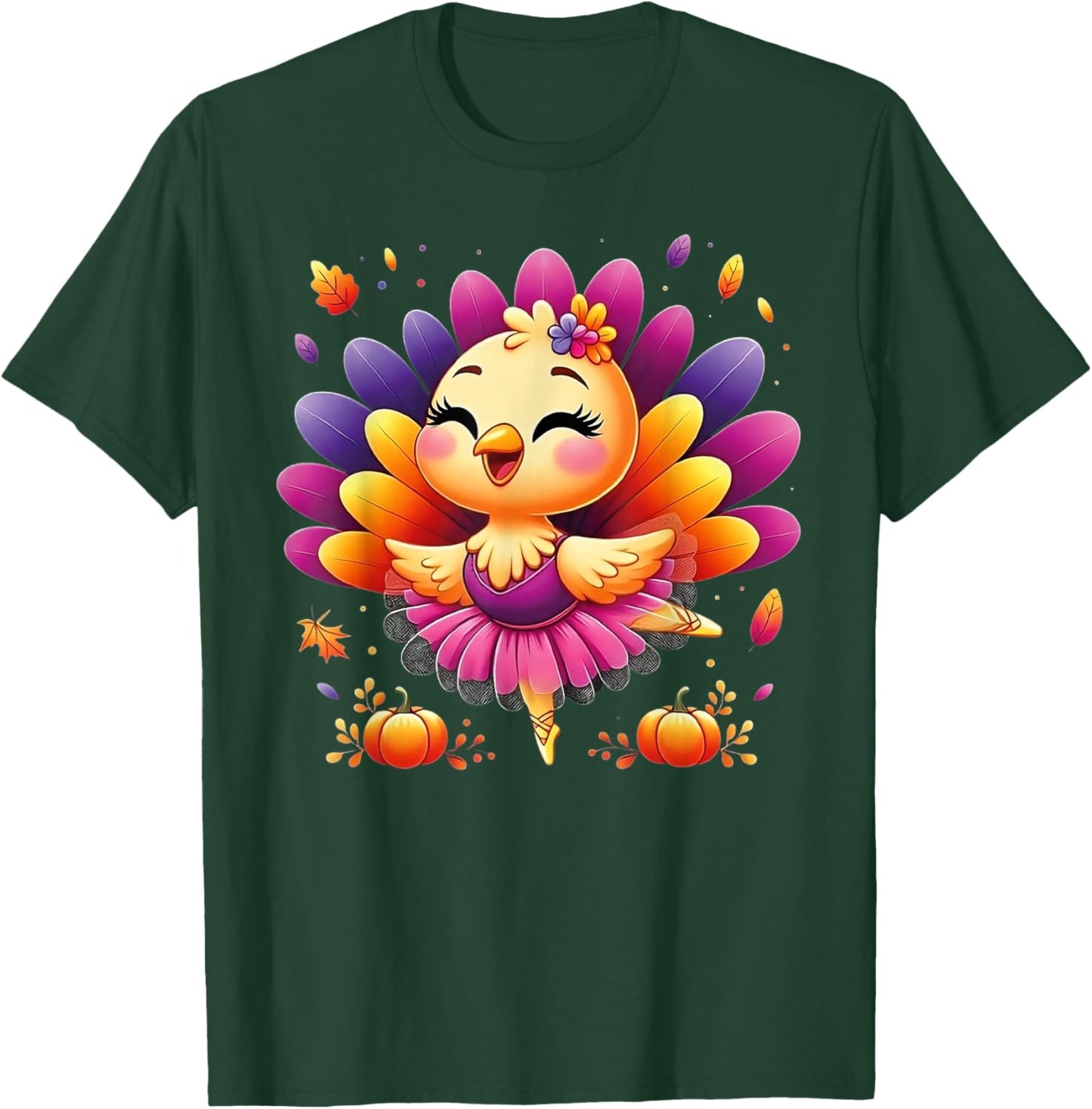 Ballet Turkey Ballet Dancer Fall Dance Girls Thanksgiving T-Shirt - T-Shirt | Forest