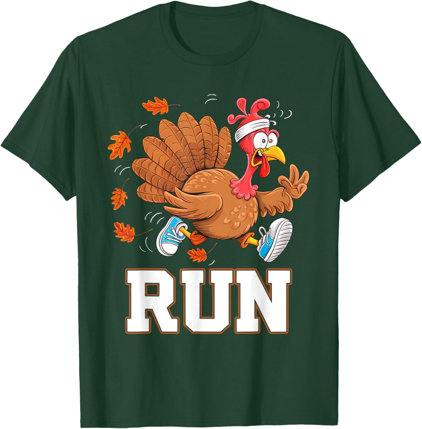 Turkey Run Thanksgiving Running Turkey Trot Costume T-Shirt - T-Shirt | Forest