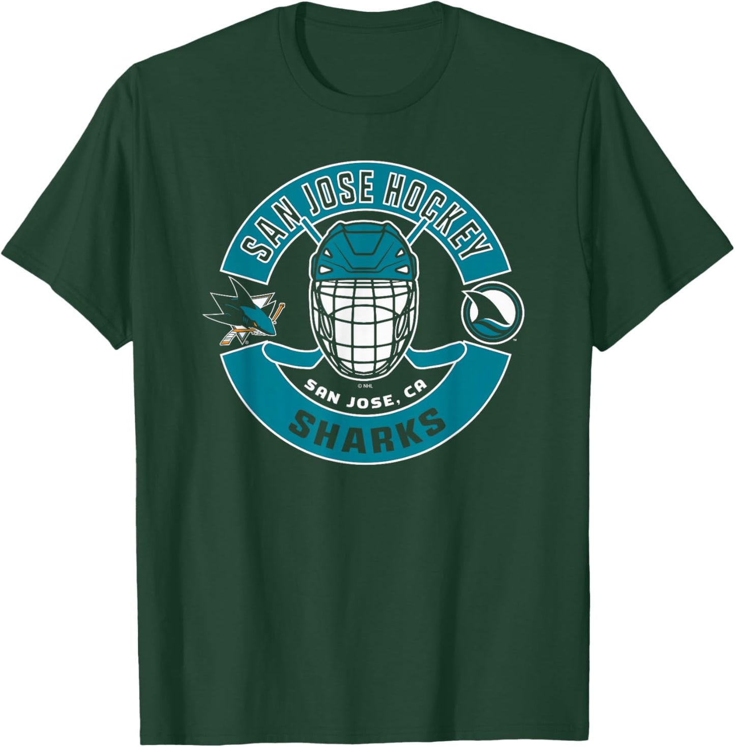 San Jose Sharks Mask Black Officially Licensed T-Shirt - T-Shirt | Forest