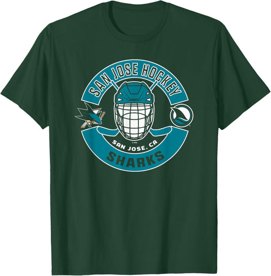 San Jose Sharks Mask Black Officially Licensed T-Shirt - T-Shirt | Forest