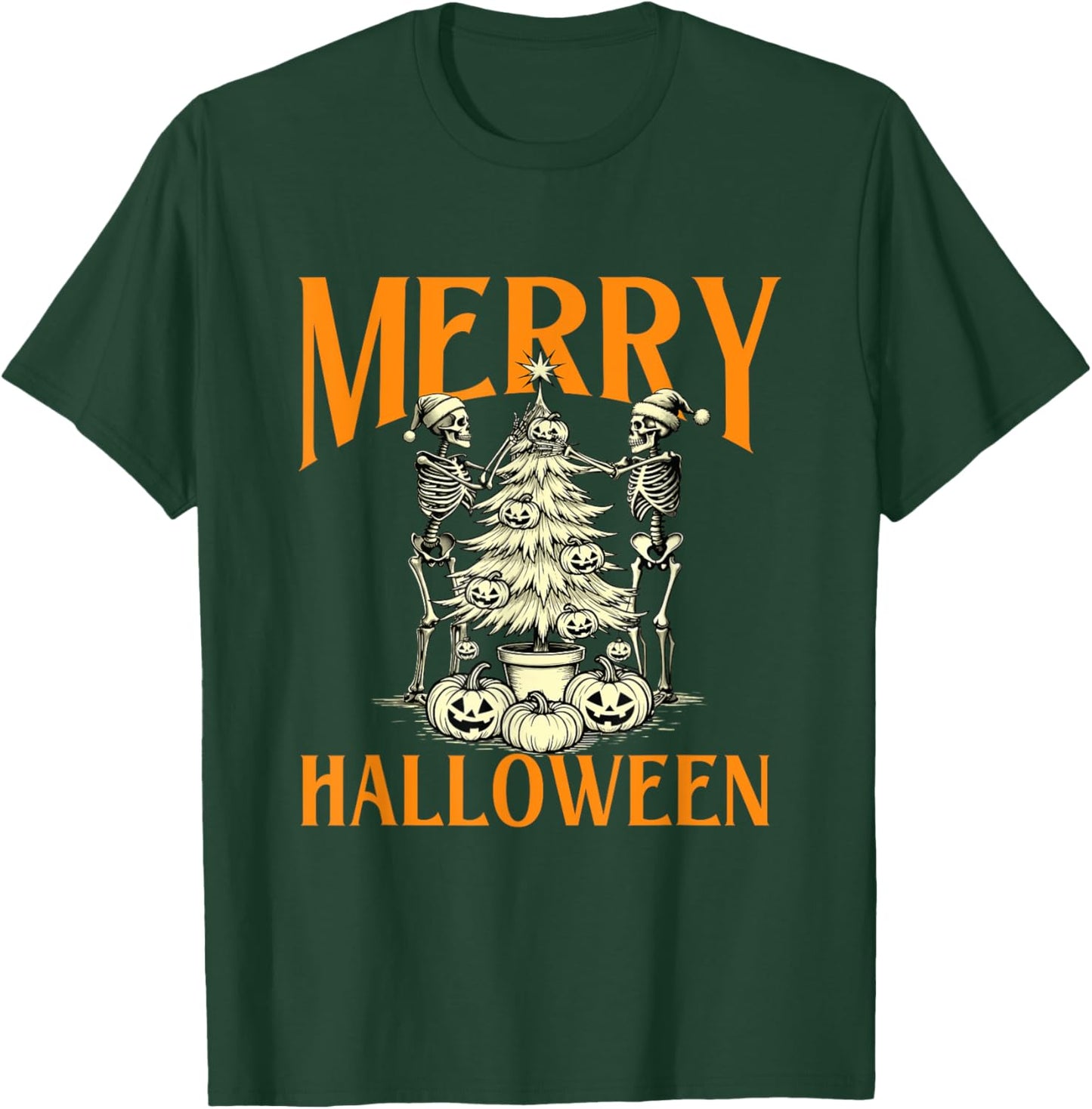 Merry Halloween - Spooky Witch Halloween Skeleton T-Shirt - T-Shirt | Forest
