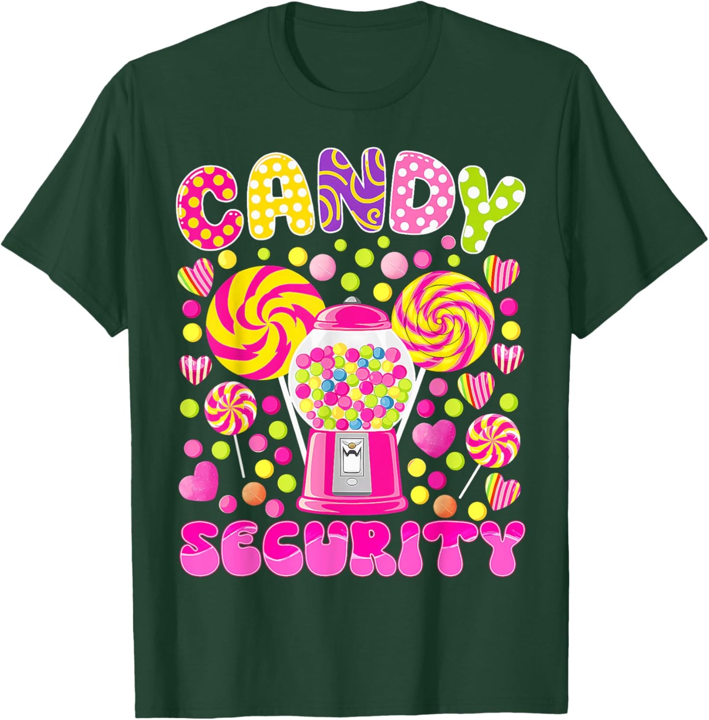 Candy Land Costume Women Candy Crew Funny Candy Security T-Shirt - T-Shirt | Forest