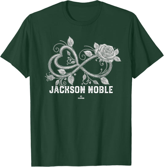 Infinite Heart Rose Thorns Jackson Noble Prospect Baseball T-Shirt - T-Shirt | Forest
