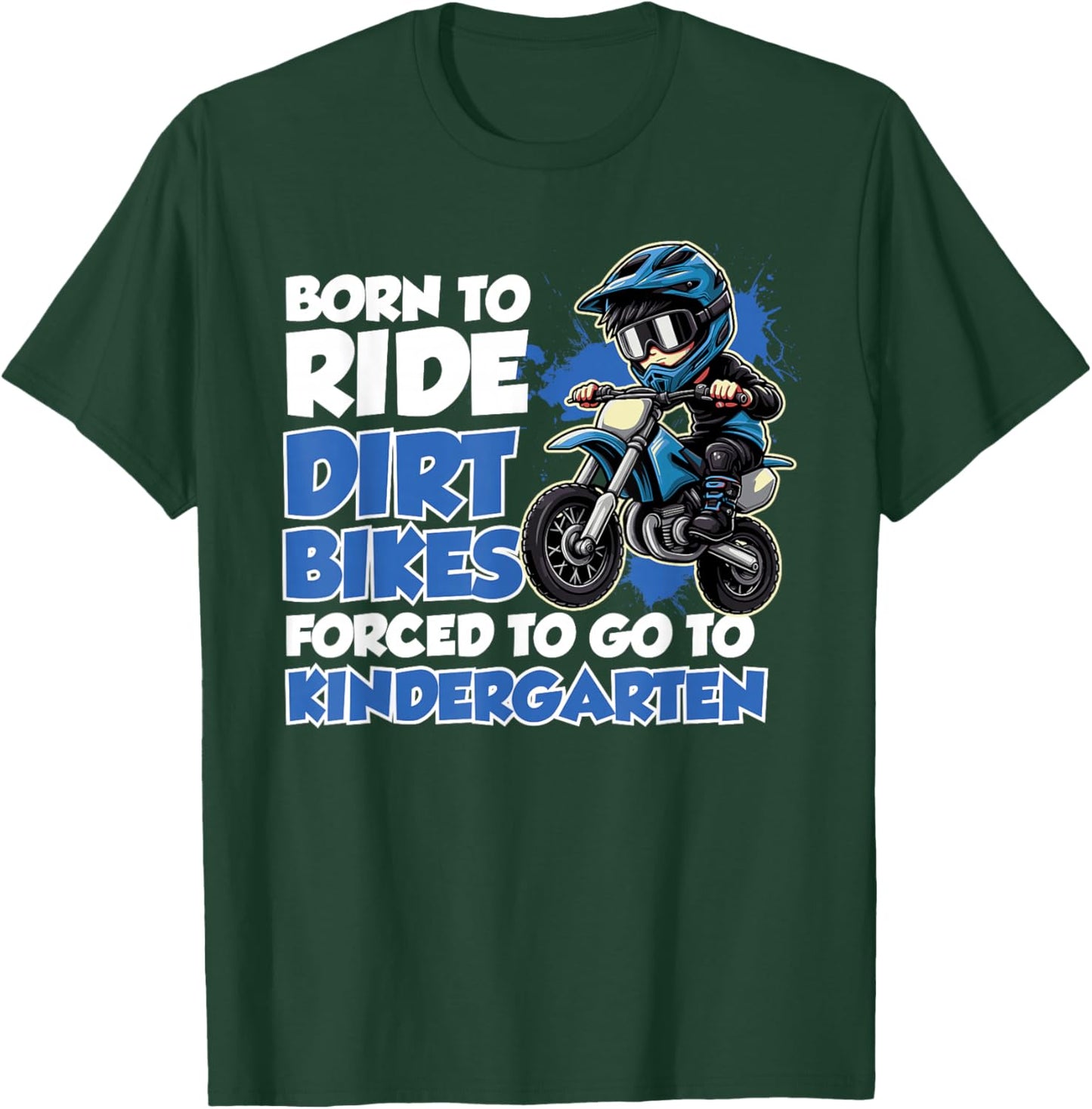Kindergarten Back to School Dirt Bike Rider Biker Kids Boys T-Shirt - T-Shirt | Forest