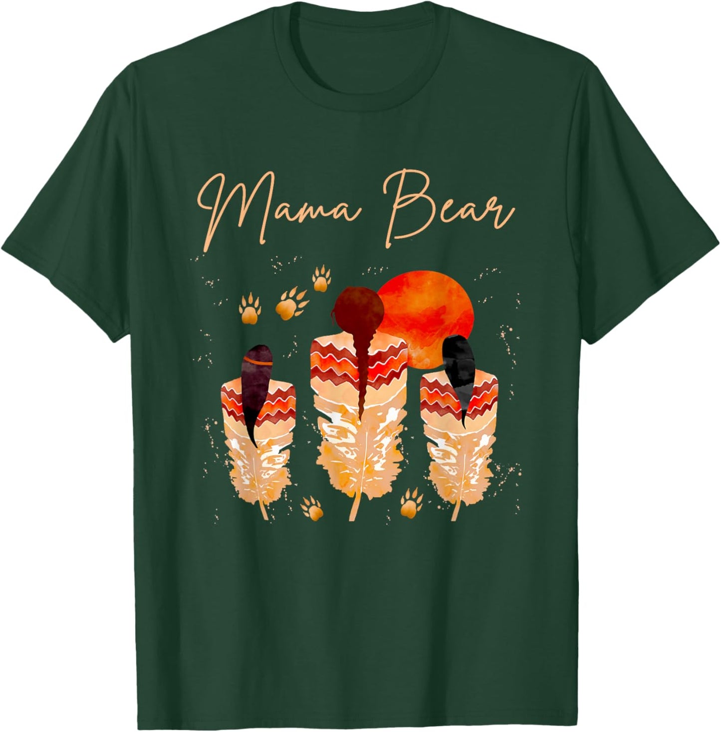 Mama Bear Proud Native American Women Indigenous T-Shirt - T-Shirt | Forest