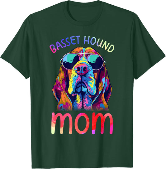 Basset Hound Lovers Pop Art Basset Hound Mom T-Shirt - T-Shirt | Forest