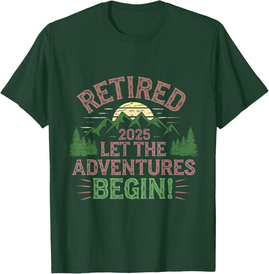 Retired 2025 Let the Adventures Begin Nature Design T-Shirt - T-Shirt | Forest