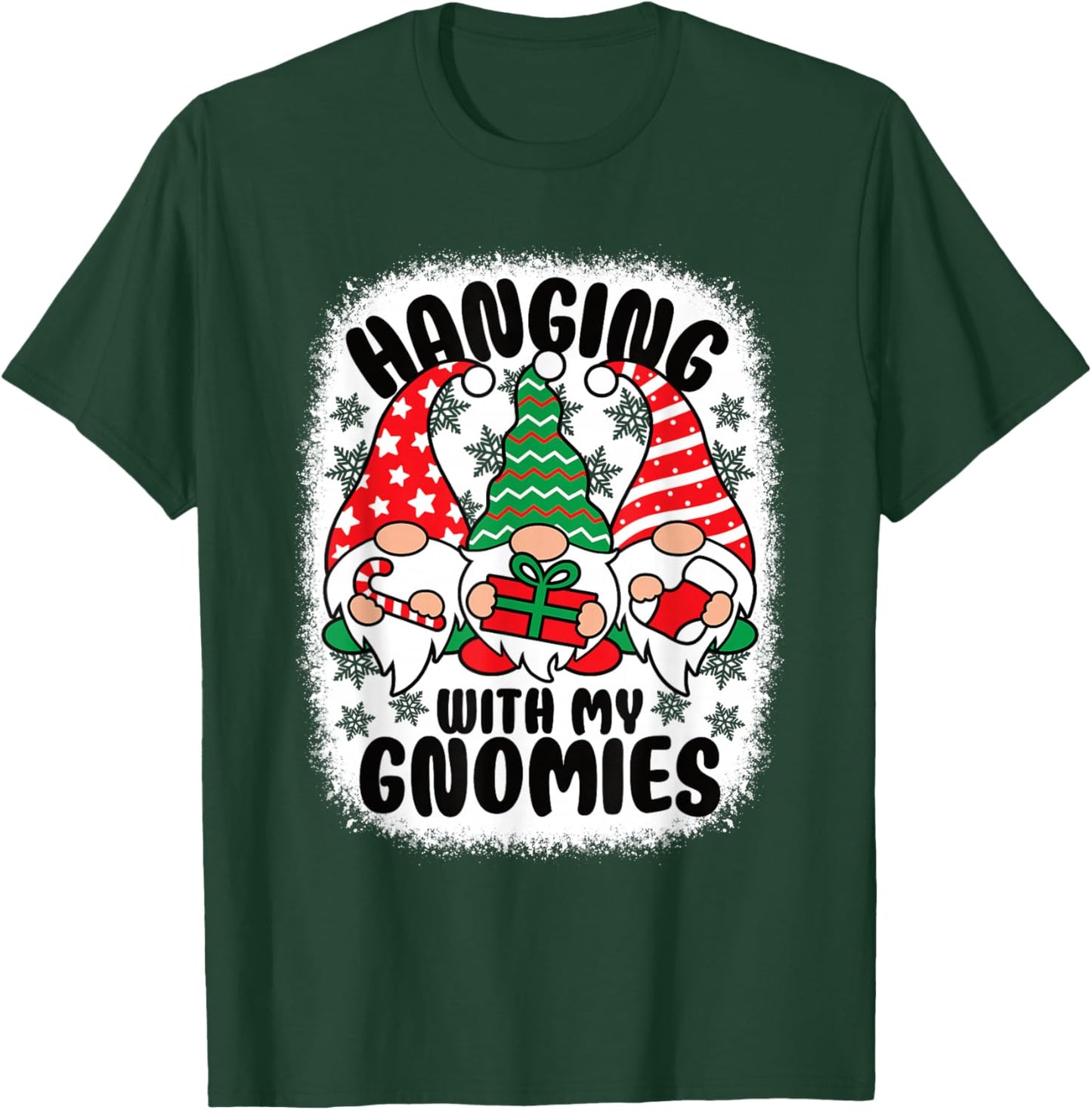 Hanging With My Gnomies Funny Christmas Xmas Gnome T-Shirt - T-Shirt | Forest