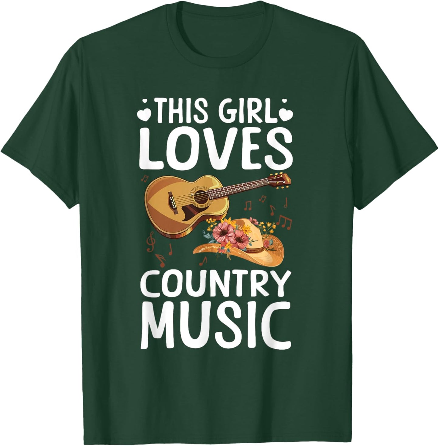 Cool Country Music Art Girls Country Music Concert T-Shirt - T-Shirt | Forest