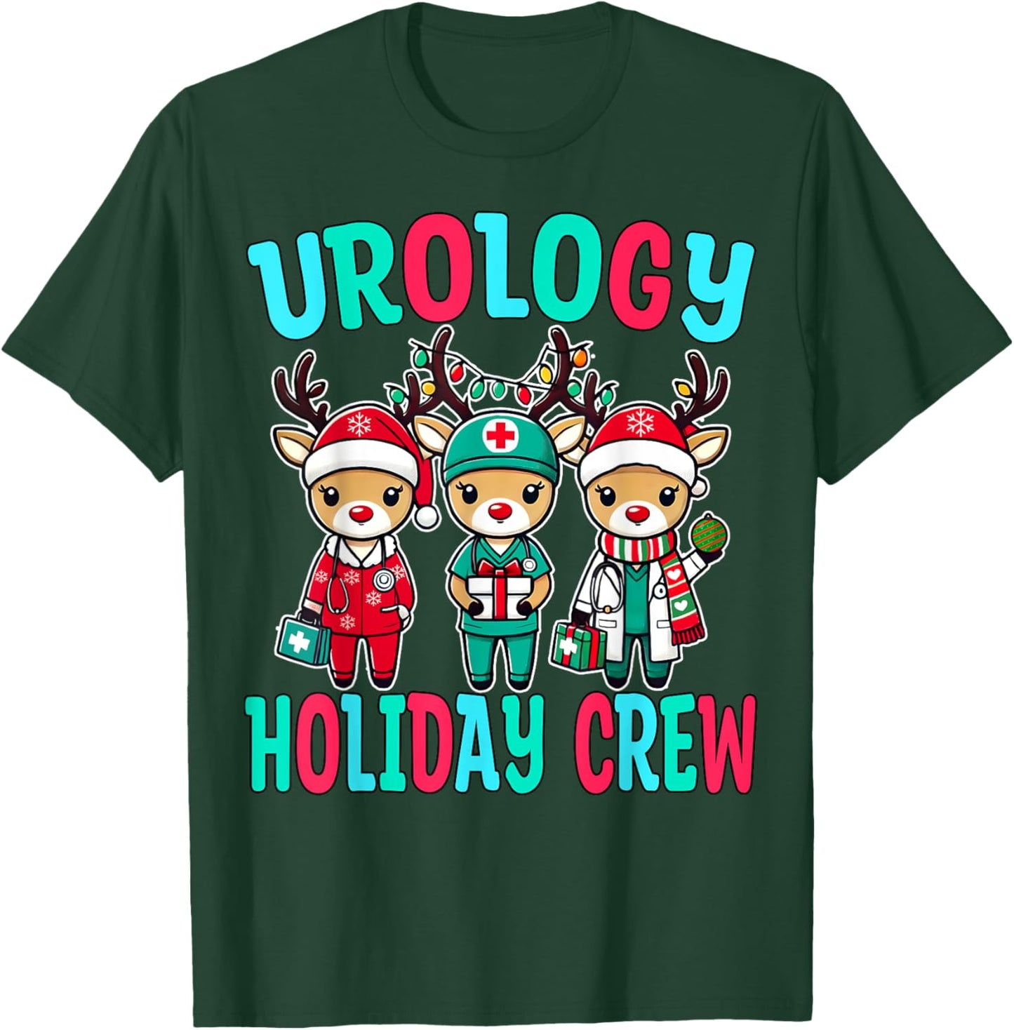Urology Christmas Holiday Squad Reindeer Nurse Urologist T-Shirt - T-Shirt | Forest