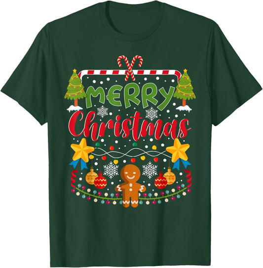 Merry Christmas gingerbread Matching Family Merry Christmas T-Shirt - T-Shirt | Forest
