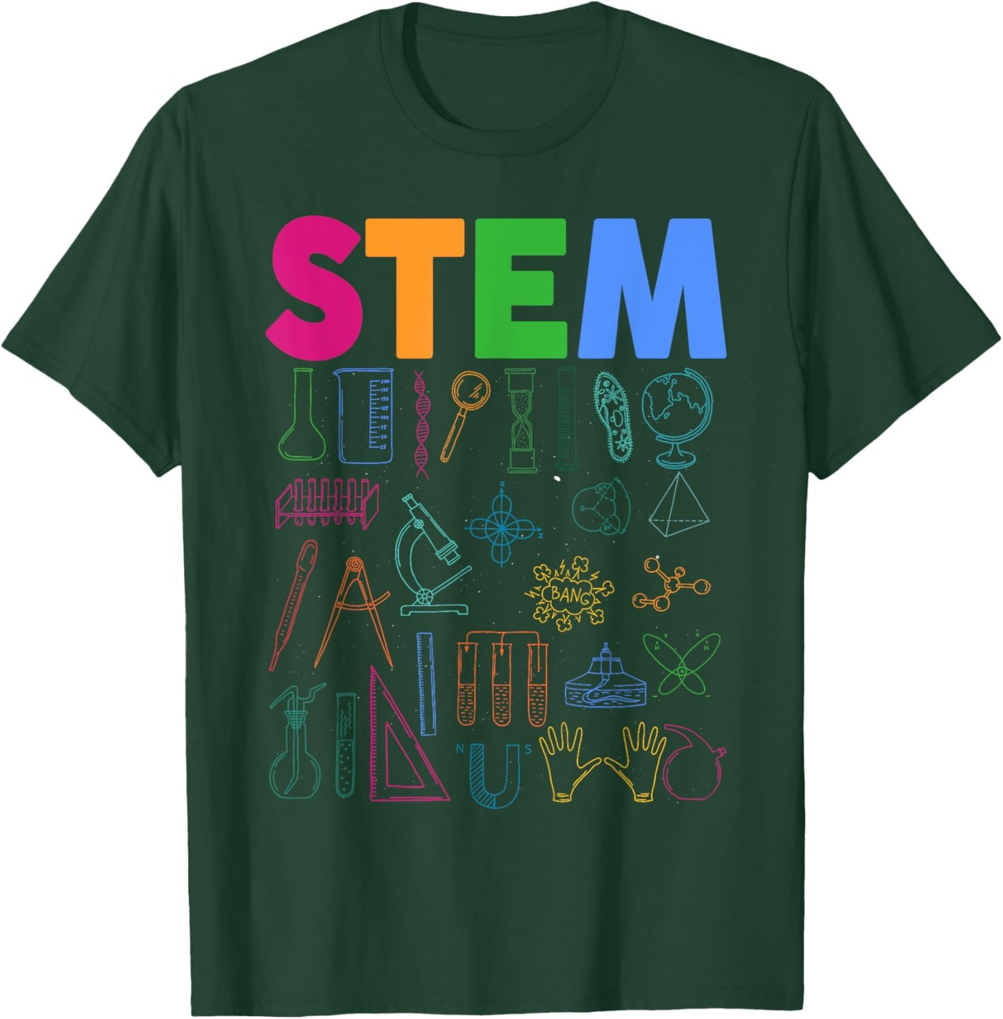 STEM Science Technology Engineering Math Teacher T-Shirt - T-Shirt | Forest