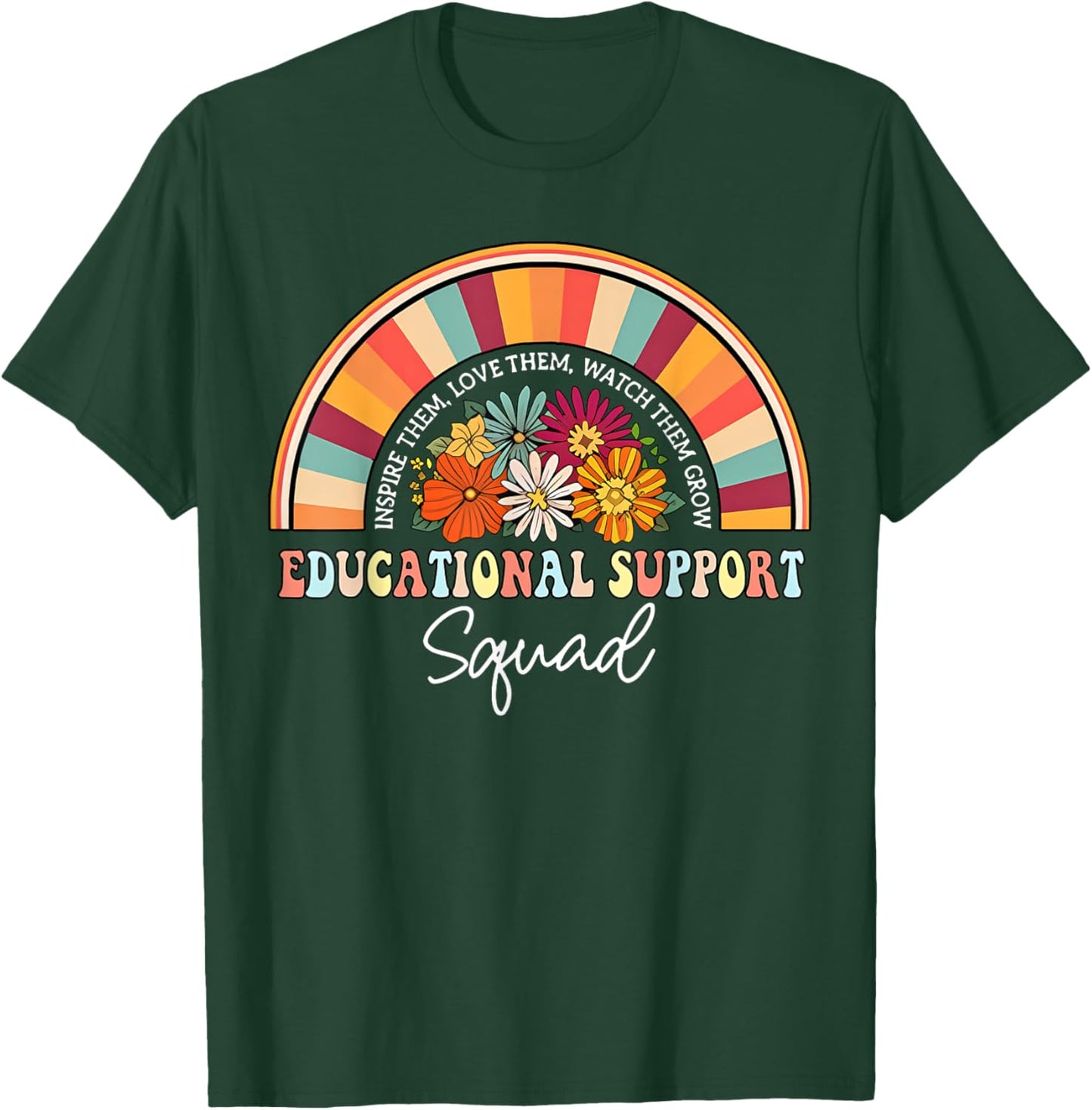 Educational Support Squad Rainbow SPED Teacher Student Team T-Shirt - T-Shirt | Forest
