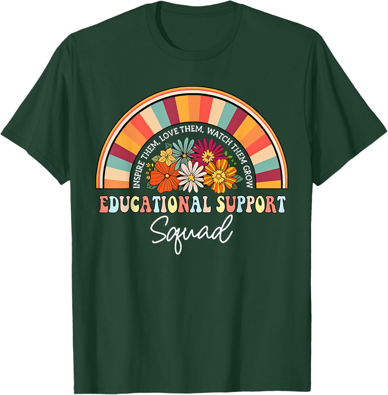 Educational Support Squad Rainbow SPED Teacher Student Team T-Shirt - T-Shirt | Forest