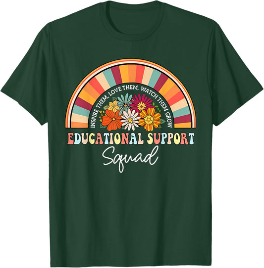 Educational Support Squad Rainbow SPED Teacher Student Team T-Shirt - T-Shirt | Forest