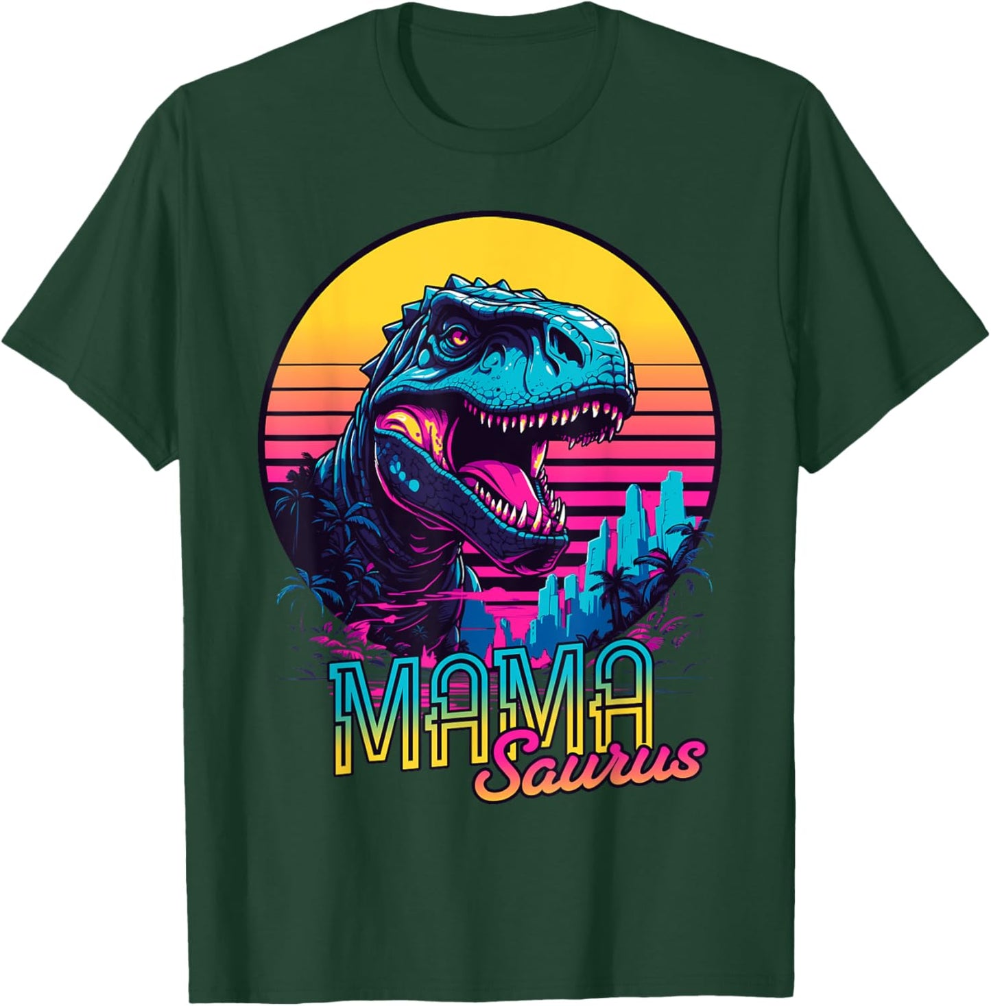 Mamasaurus Funny Dinosaur Mama Saurus Trex Mom Mothers Day T-Shirt - T-Shirt | Forest