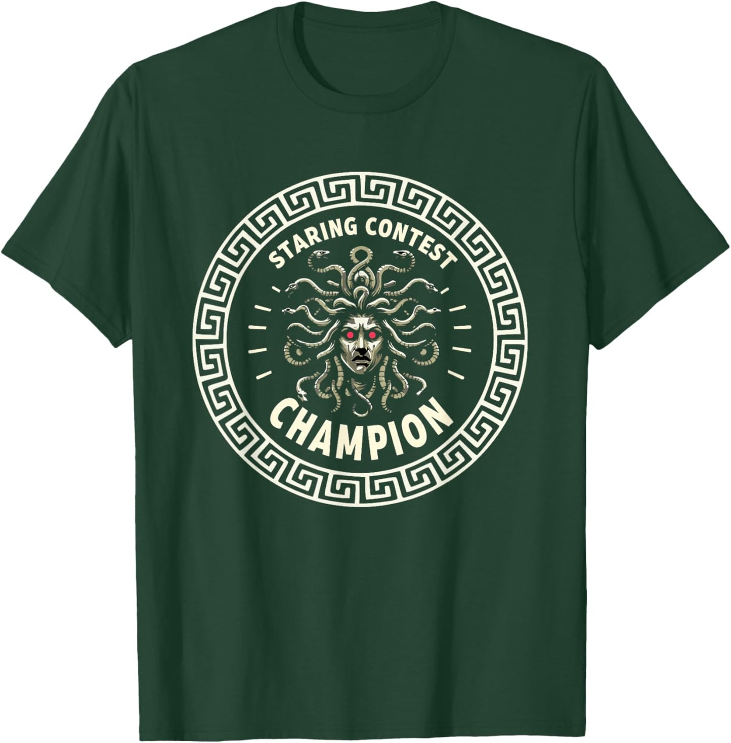 Medusa Staring Contest Funny Greek Mythology T-Shirt - T-Shirt | Forest