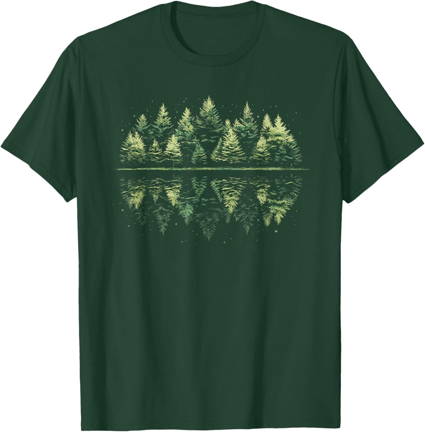 Nature Reflection Forest Trees Outdoor Wildlife T-Shirt - T-Shirt | Forest