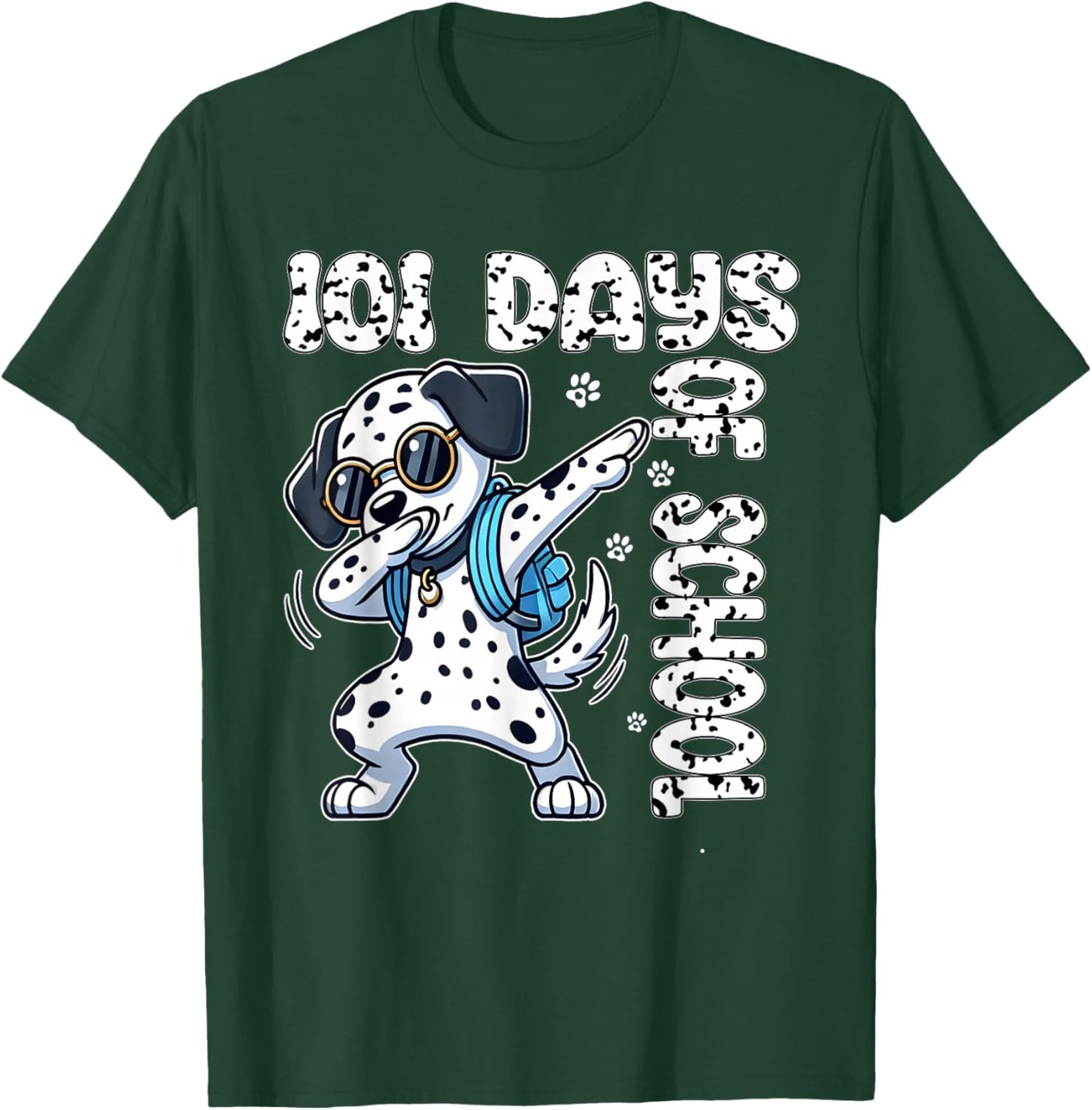 100 Days Of School Dalmatian Dog Boy Kid 100th Day Of School T-Shirt - T-Shirt | Forest