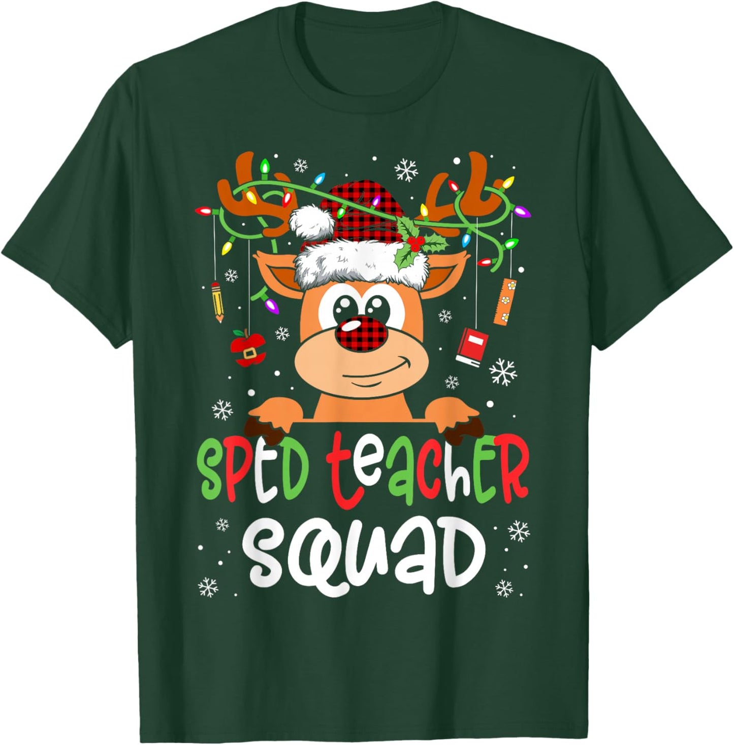 Sped Teacher Squad Reindeer Christmas Special Education T-Shirt - T-Shirt | Forest