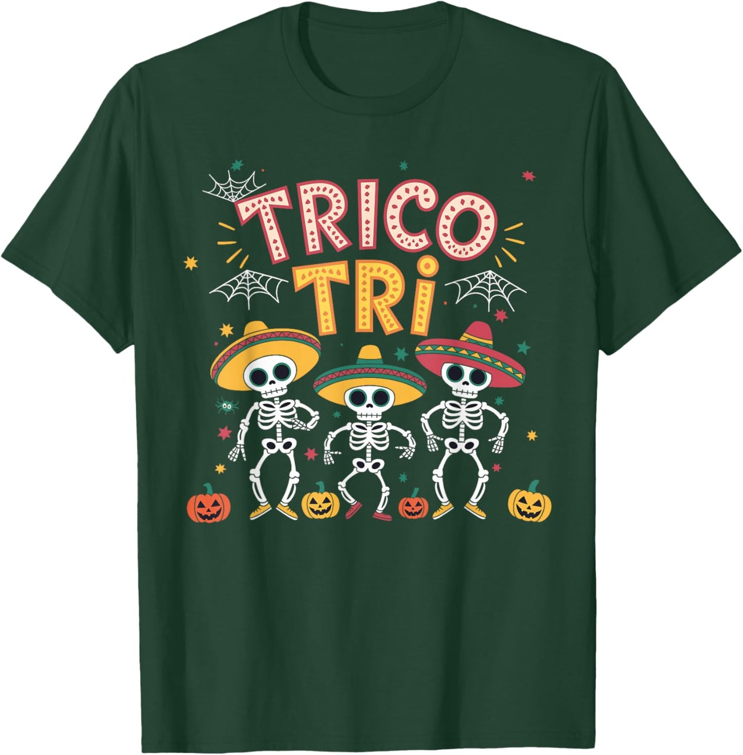 Skeleton Trico Tri Hispanic Mexican Tricotri Halloween T-Shirt - T-Shirt | Forest
