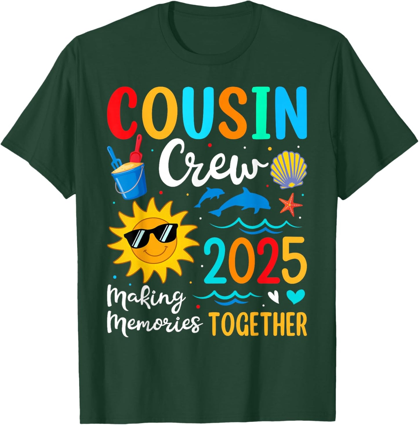 Cousin crew 2025 Summer Vacation Beach Family Trips Matching T-Shirt - T-Shirt | Forest