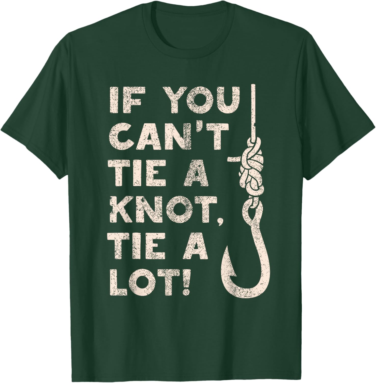 Fishing Humor Knot Tying Grandpa Dad Joke Funny Fisherman T-Shirt - T-Shirt | Forest