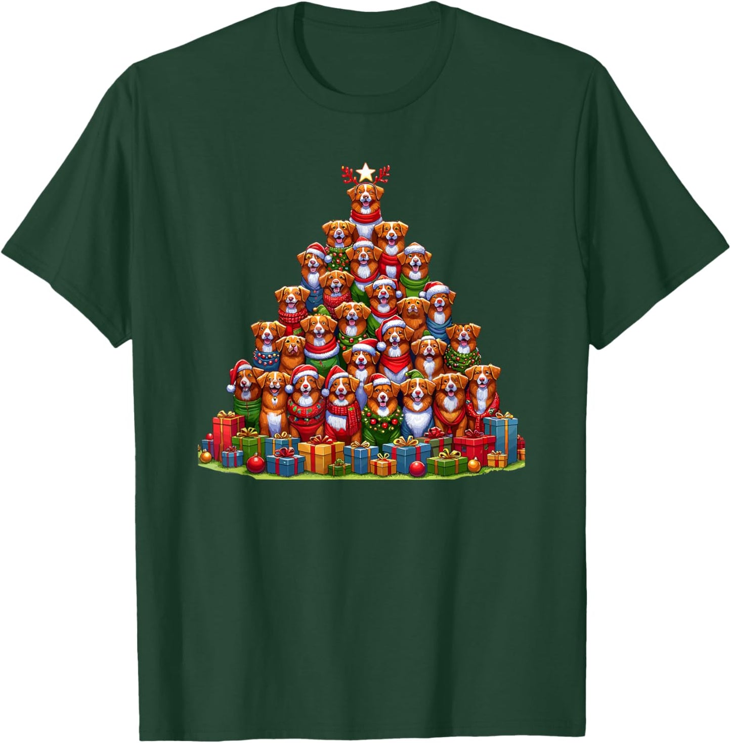 Christmas Tree Nova Scotia Duck Tolling Retriever Toller T-Shirt - T-Shirt | Forest
