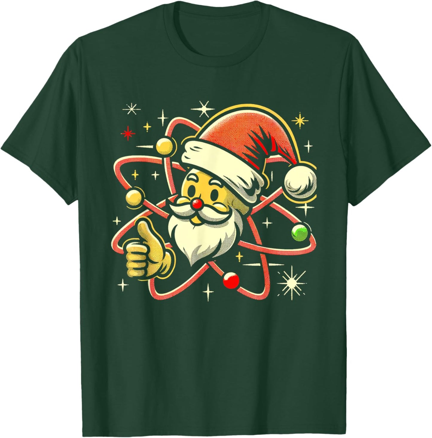 Santa Atom Christmas Thumbs Up Radiation Nuclear Fallout T-Shirt - T-Shirt | Forest