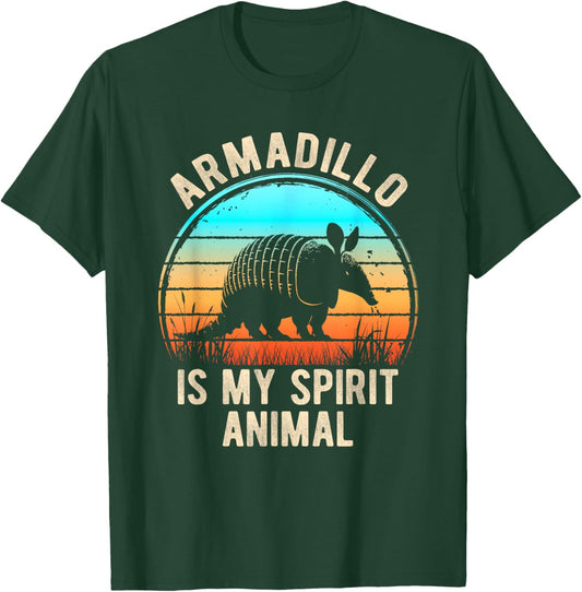 Armadillo Is My Spirit Animal Retro Nature Lovers T-Shirt - T-Shirt | Forest