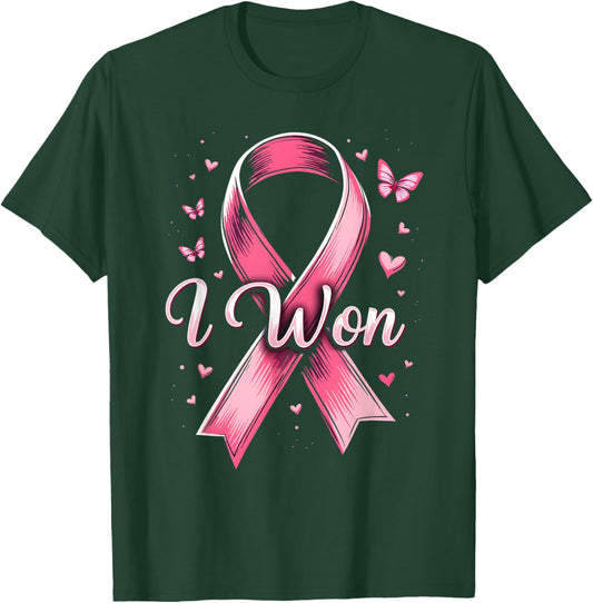 I Won Breast Cancer Awareness Breast Cancer Survivor Women T-Shirt - T-Shirt | Forest