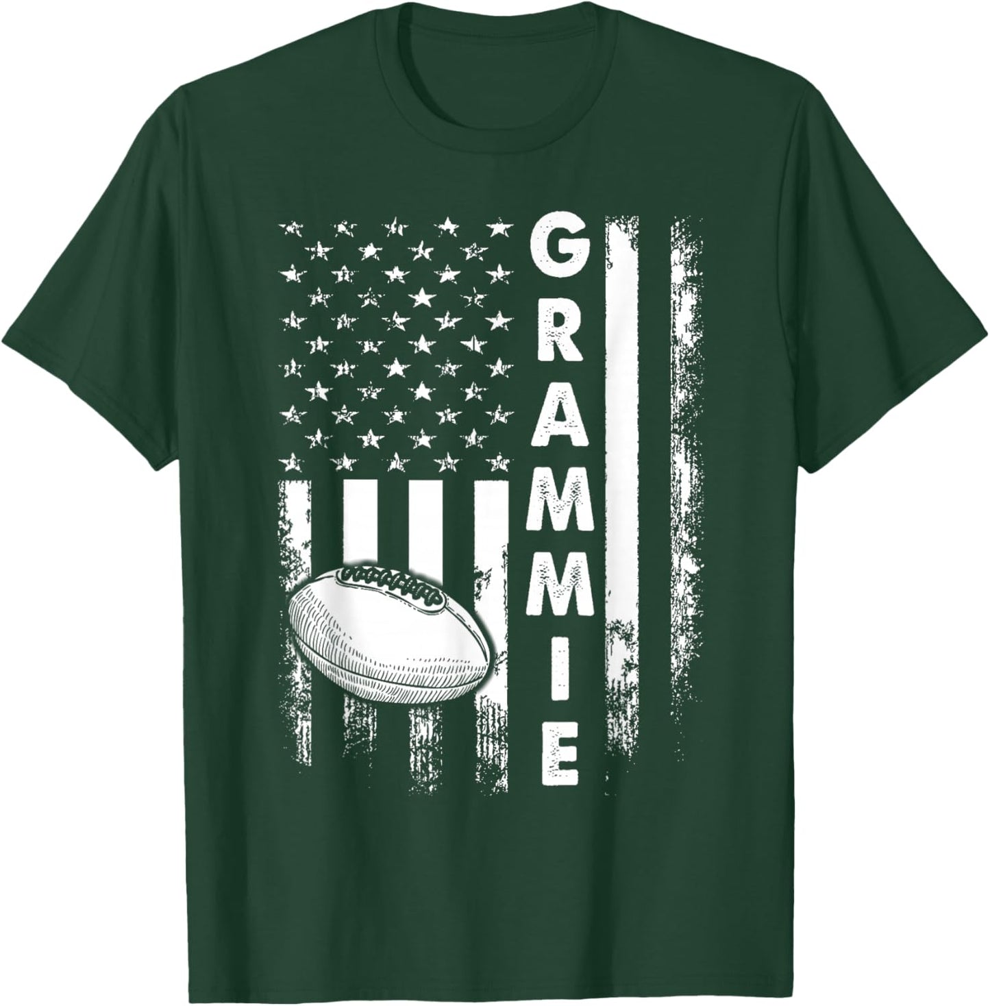 Football Grammie Sports Player America Flag Men Women Xmas T-Shirt - T-Shirt | Forest