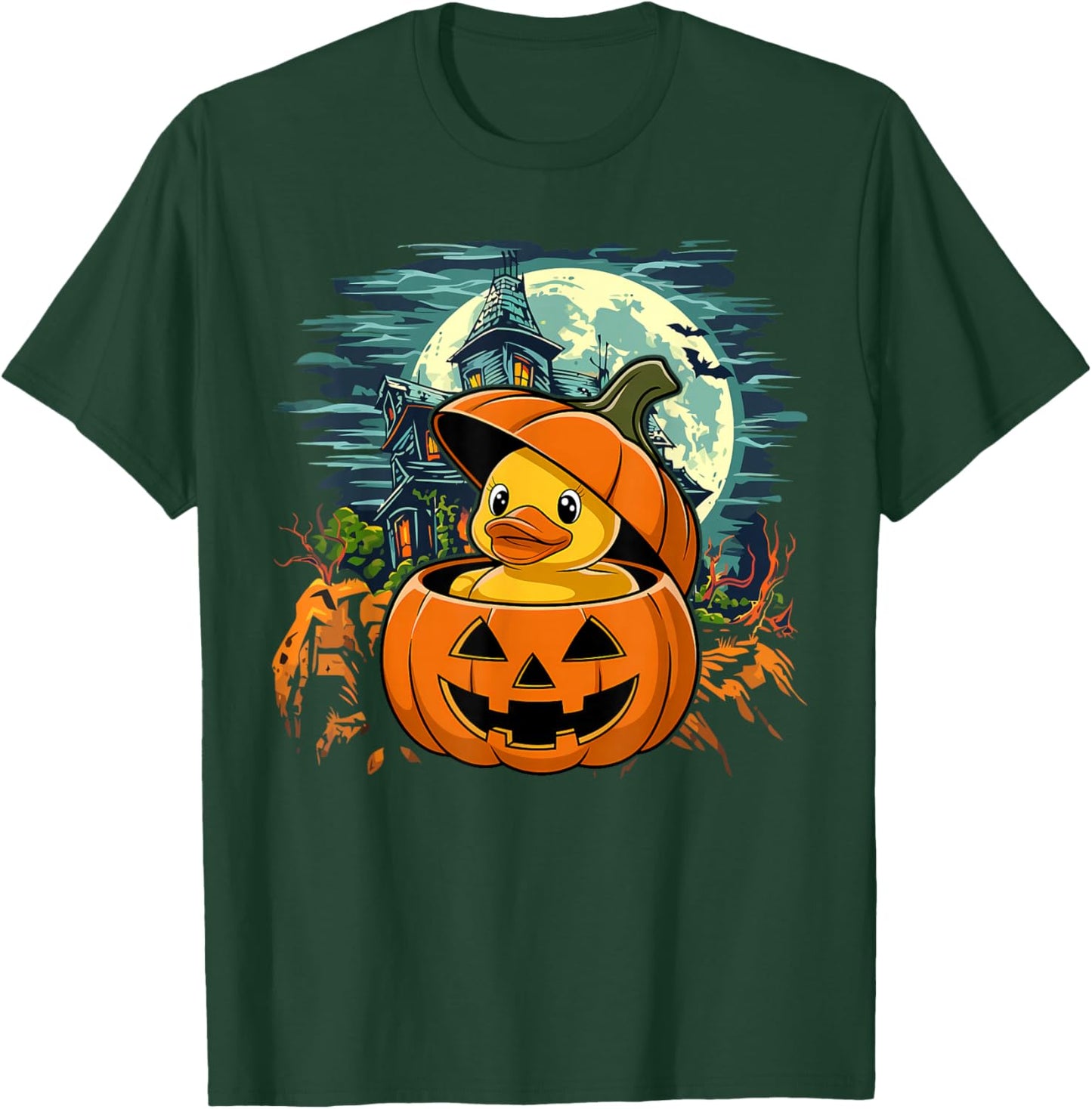 Rubber Duck Pumpkin - Funny Halloween T-Shirt - T-Shirt | Forest