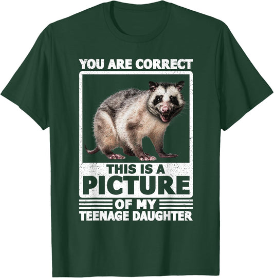 Funny Teenage Daughter Opossum Mom Possum Dad T-Shirt - T-Shirt | Forest