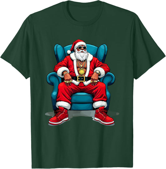 Hip Hop Santa Claus Rap Funny Christmas Cool Gangster T-Shirt - T-Shirt | Forest