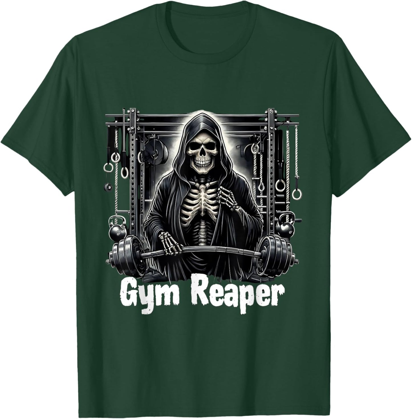 Funny Gym Reaper Workout Bodybuilding T-Shirt - T-Shirt | Forest