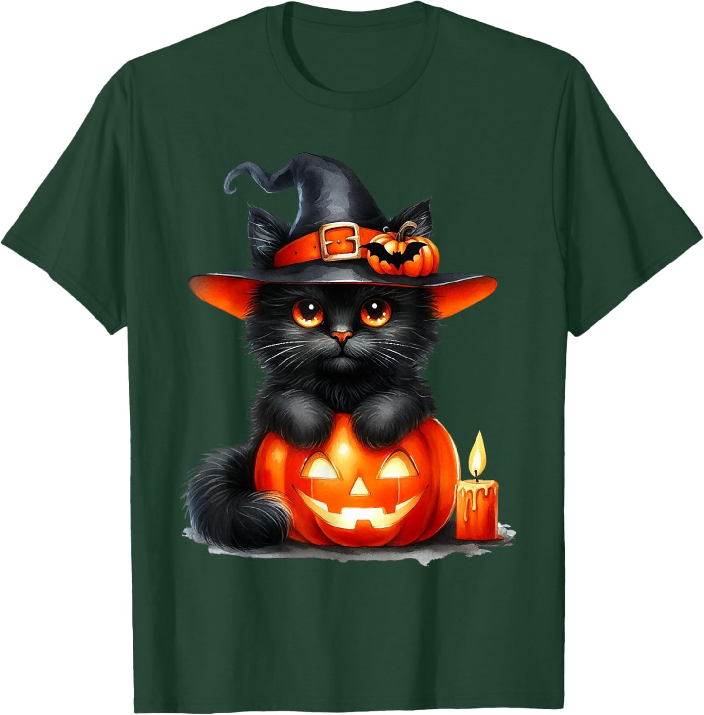 Funny Cat Pumpkin Halloween Black Cat Lover Cat Mom Cat Dad T-Shirt - T-Shirt | Forest