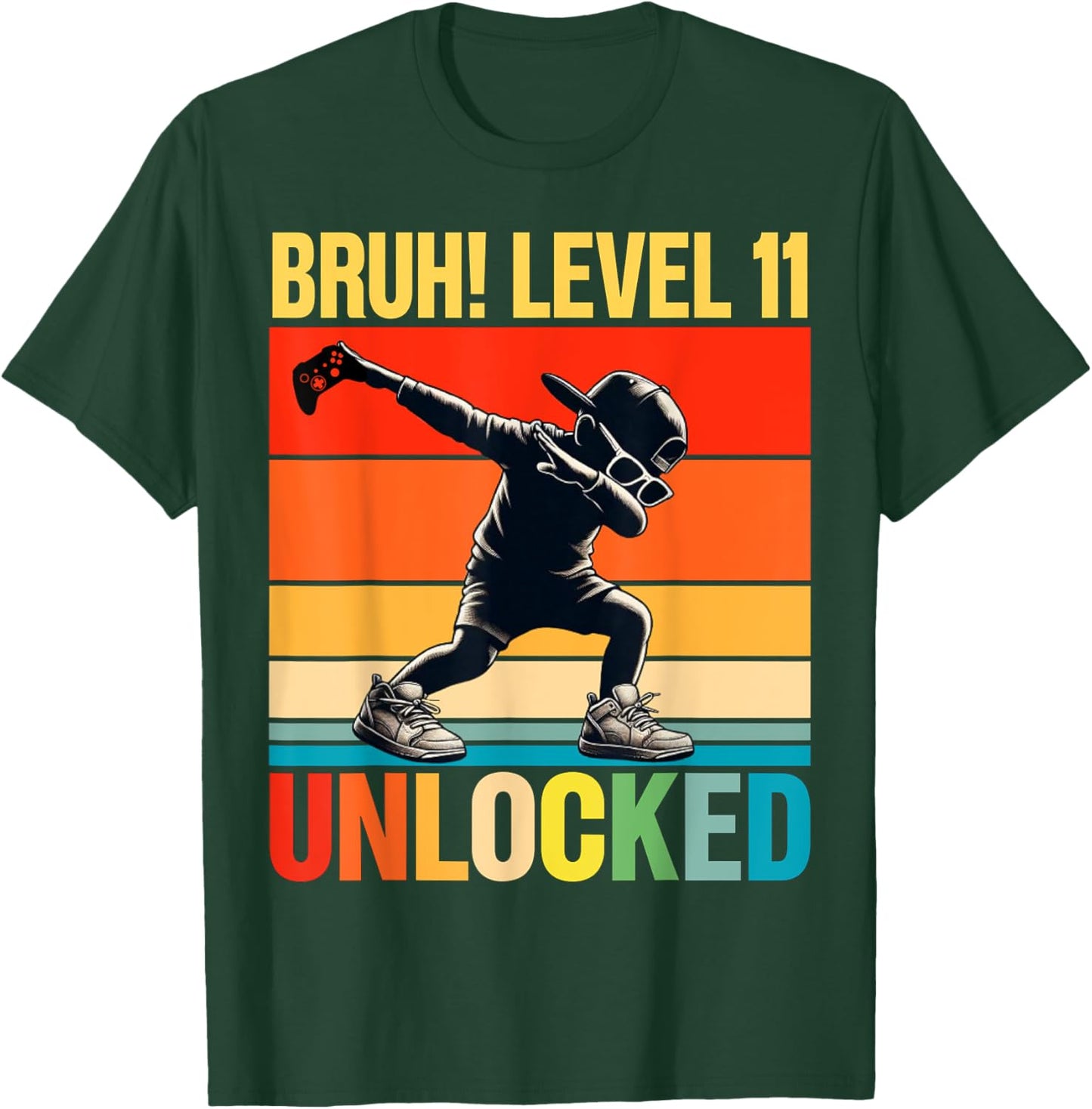 11 Year Old Birthday Dabbing Boy Bruh 11th level unlocked T-Shirt - T-Shirt | Forest