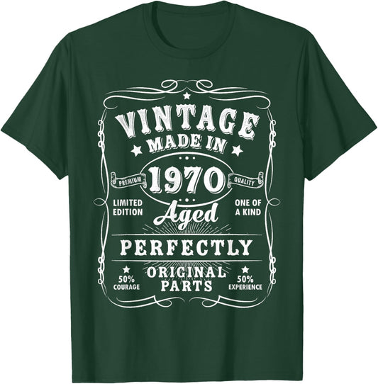 Vintage 55 Birthday Decorations Men 55yr 1970 55th Birthday T-Shirt - T-Shirt | Forest