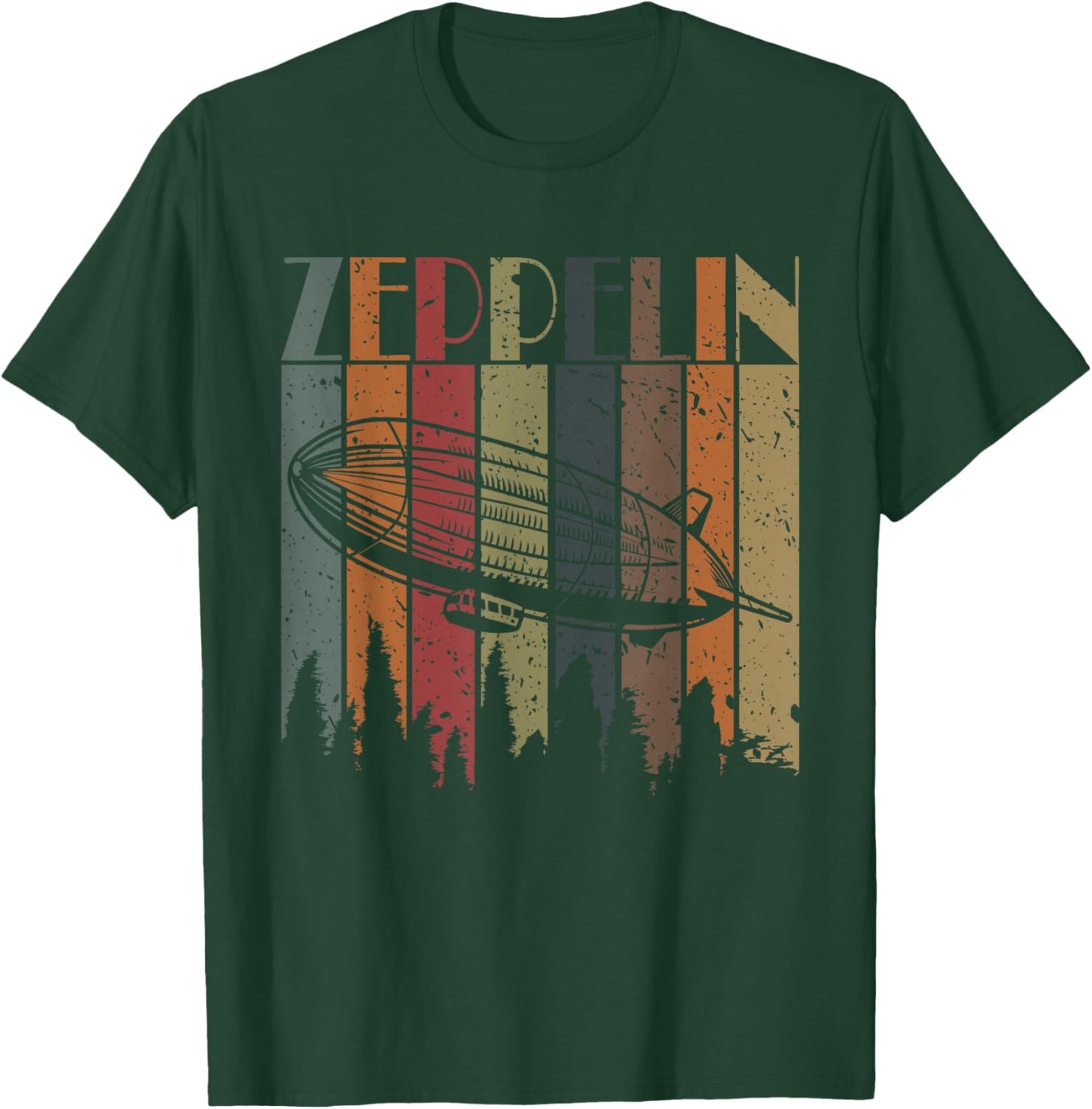Vintage Zeppelin Funny Sunset Airship Pilot Dirigible Lovers T-Shirt - T-Shirt | Forest