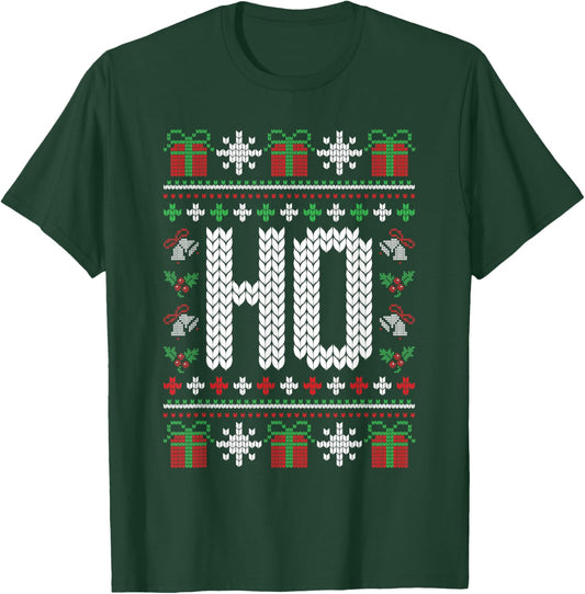 Ho Where's My Ho At Funny Ugly Xmas Sweater Christmas Couple T-Shirt - T-Shirt | Forest