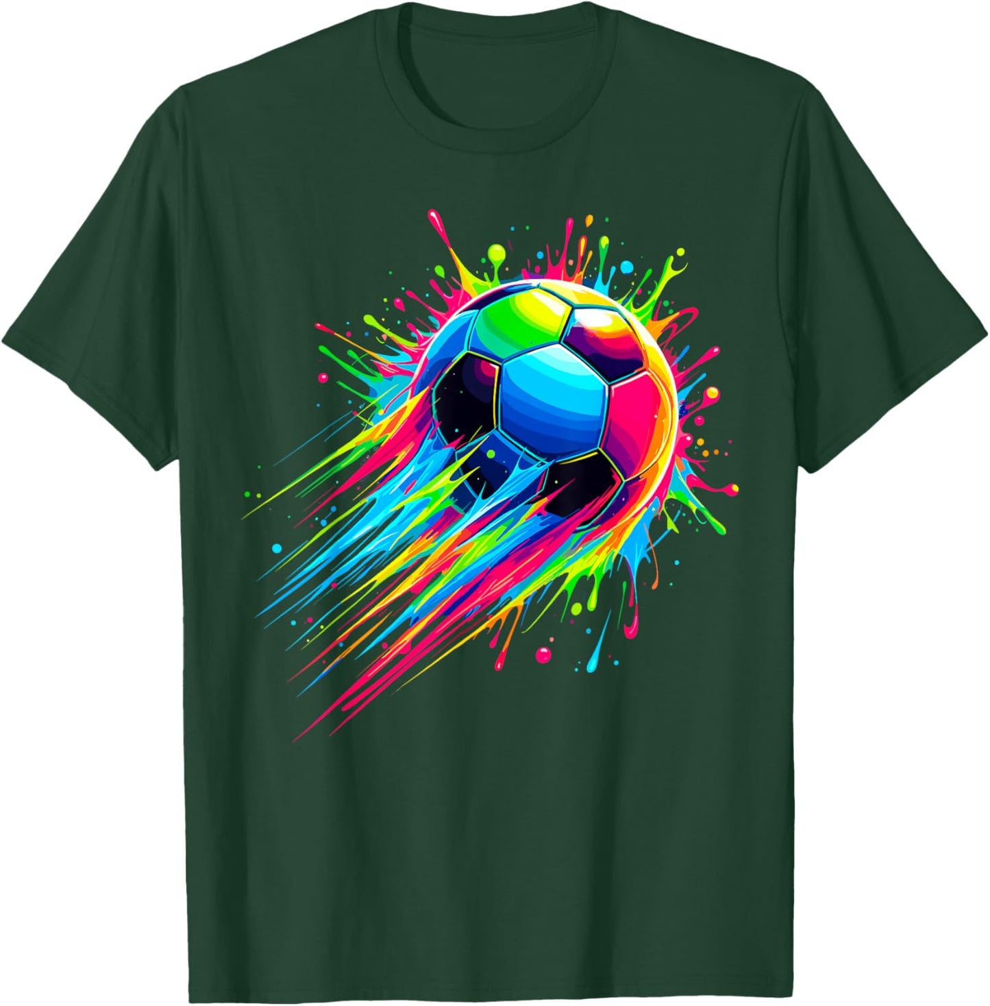 Soccer Tie Dye Colorful Soccer Ball T-Shirt - T-Shirt | Forest