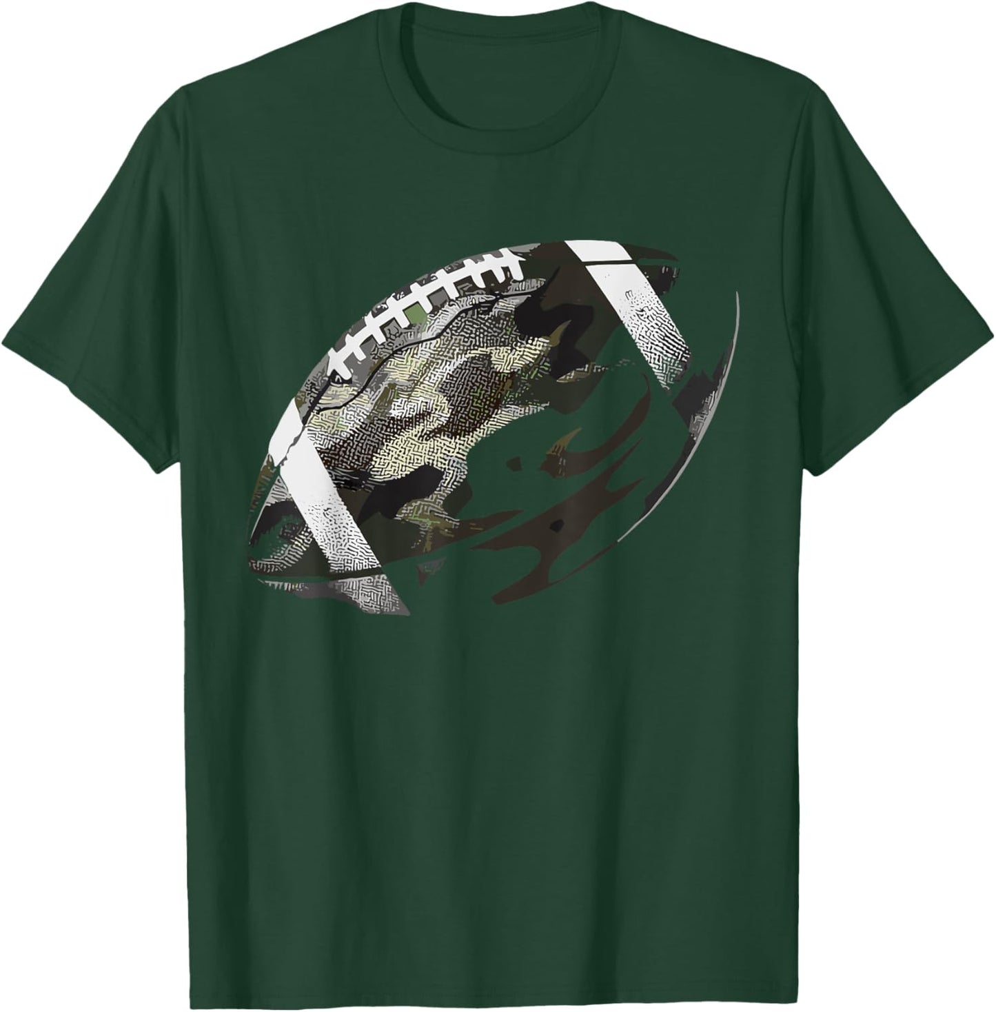 Football Retro American Football Camouflage T-Shirt - T-Shirt | Forest