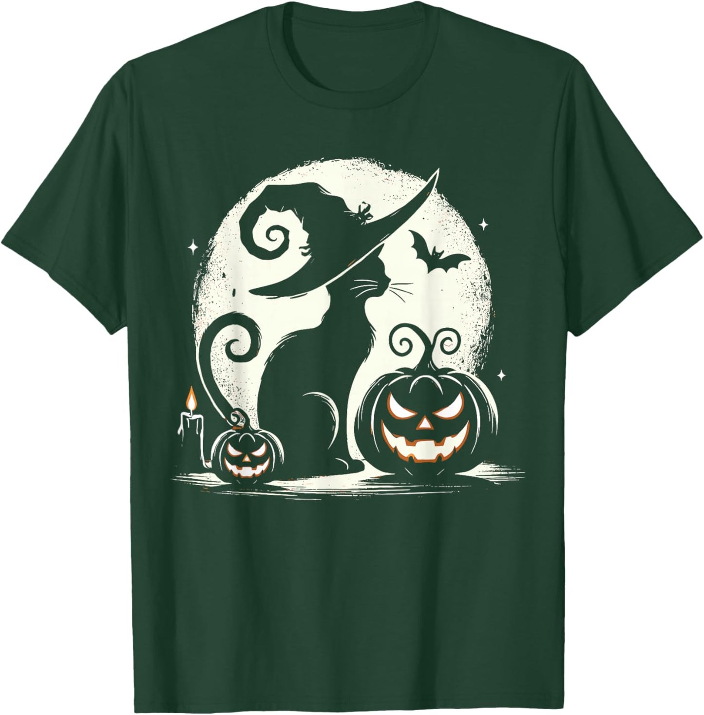 Black Cat Halloween Cat Lovers T-Shirt - T-Shirt | Forest