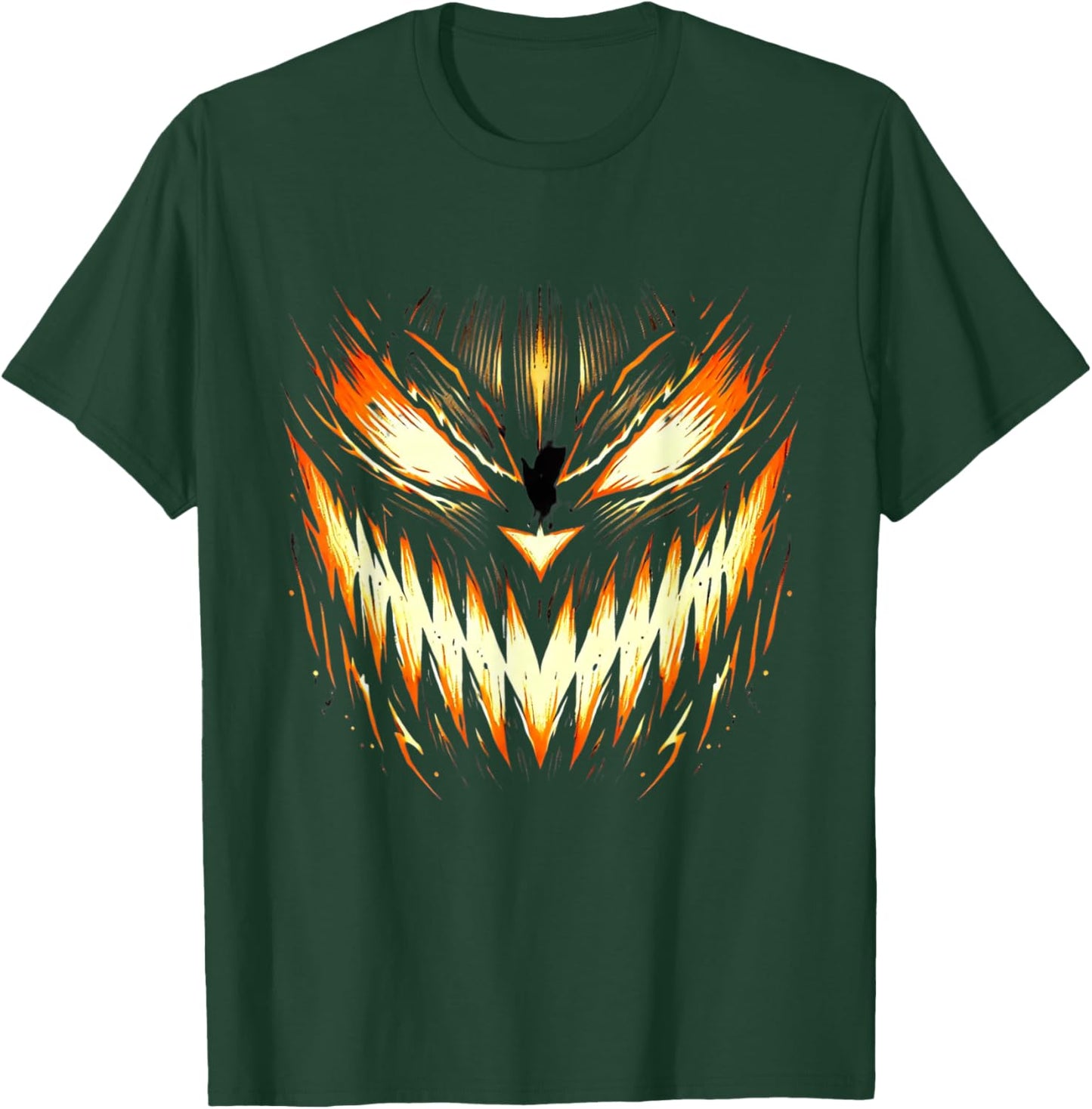 Scary Jack O Lantern Face Carved Pumpkin Halloween Costume T-Shirt - T-Shirt | Forest