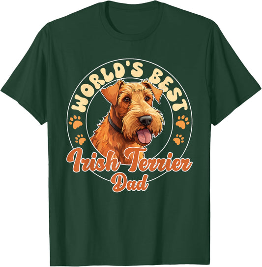 Irish Terrier Dog World's Best Irish Terrier Dad Women Kids T-Shirt - T-Shirt | Forest