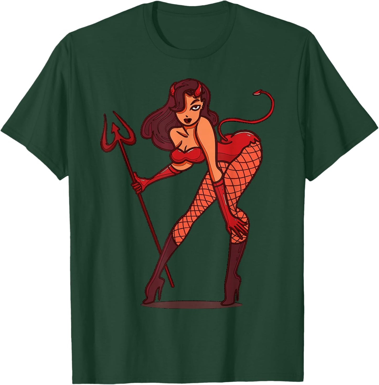 Devil Sexy Lady Character Design For Adults T-Shirt - T-Shirt | Forest
