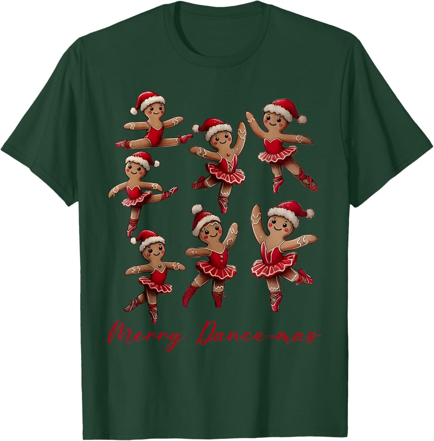 Merry Dancemas Gingerbread Dancer Ballet Christmas Ballerina T-Shirt - T-Shirt | Forest